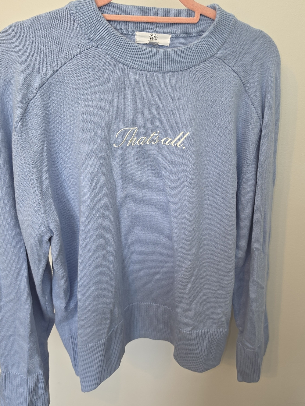 Blue "That's all" crewneck sweatshirt from The Devil Wears Prada, size M #devilw